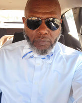 Sigma White Monogram Bow Tie